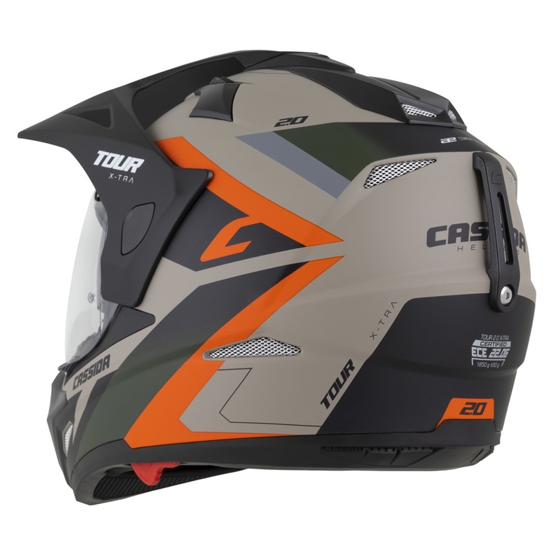 Endurohjelm Cassida Tour 2.0 X-tra mat sand-orange-grøn-sort