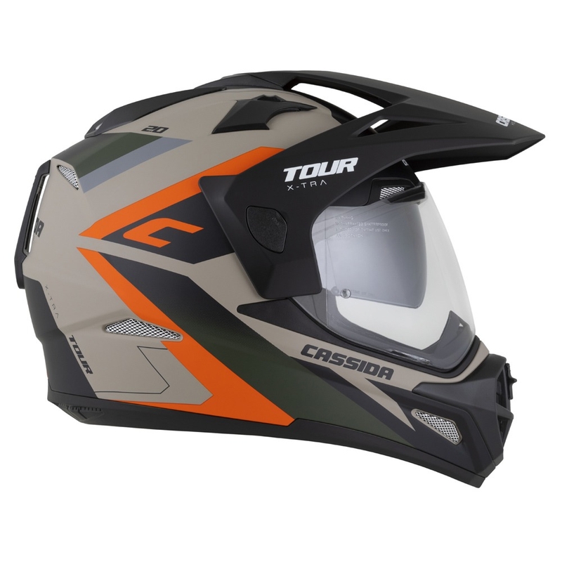 Endurohjelm Cassida Tour 2.0 X-tra mat sand-orange-grøn-sort