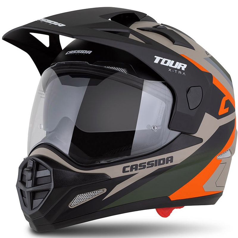 Endurohjelm Cassida Tour 2.0 X-tra mat sand-orange-grøn-sort
