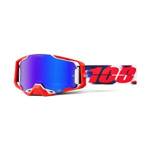 Motocrossbriller 100% ARMEGA Morpho med blå HIPER plexi