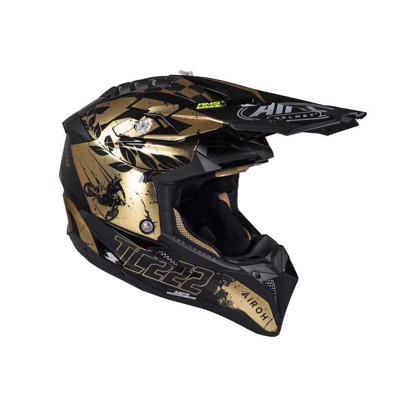 Motocrosshjelm Airoh Aviator 3.0 "TC 222 THE LEGEND" sort-guld
