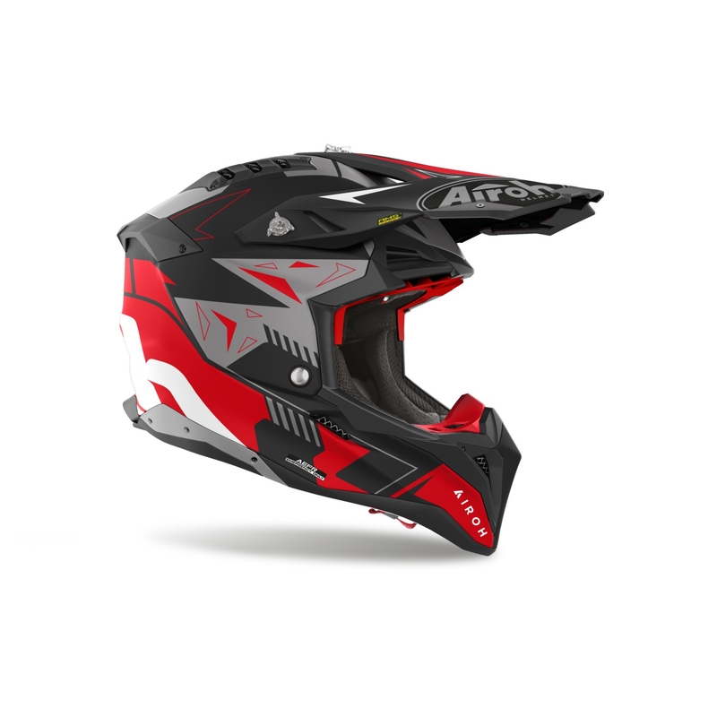Motocrosshjelm Airoh Aviator 3 Spin rød mat