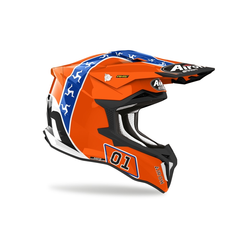 Motocrosshjelm Airoh Strycker Hazzard orange udsalg