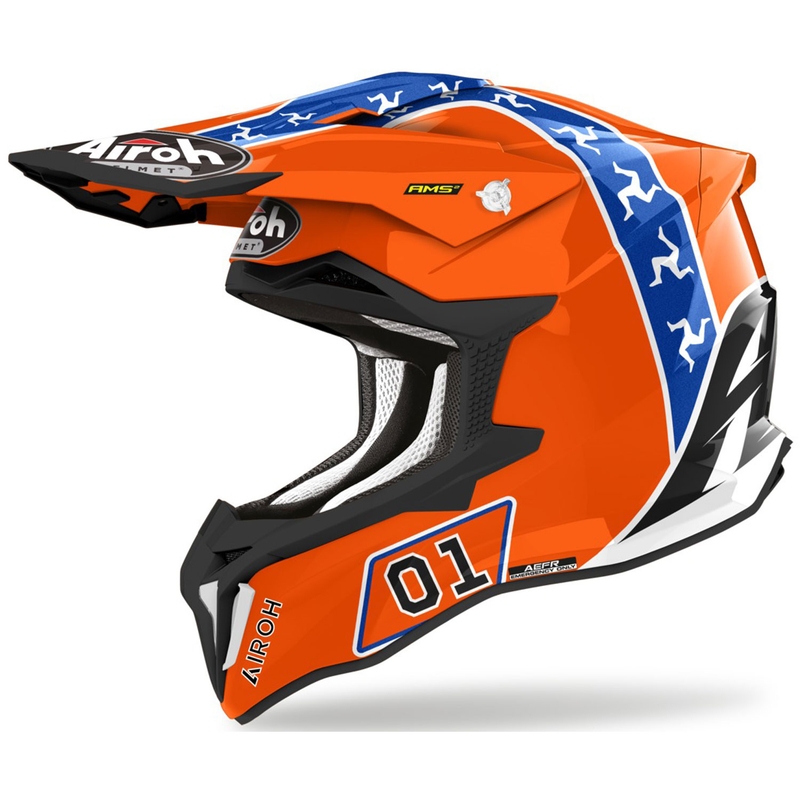 Motocrosshjelm Airoh Strycker Hazzard orange udsalg