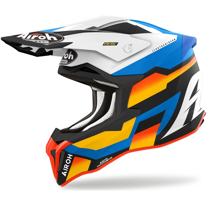 Motocrosshjelm Airoh Strycker Glam blå mat udsalg