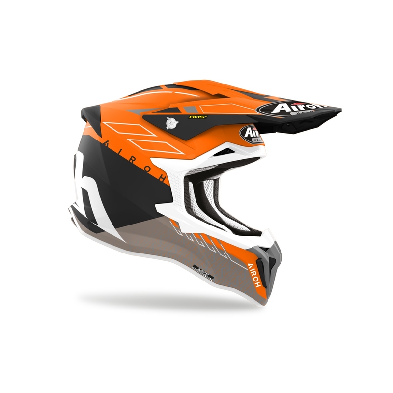 Motocrosshjelm Airoh Strycker Skin orange mat udsalg