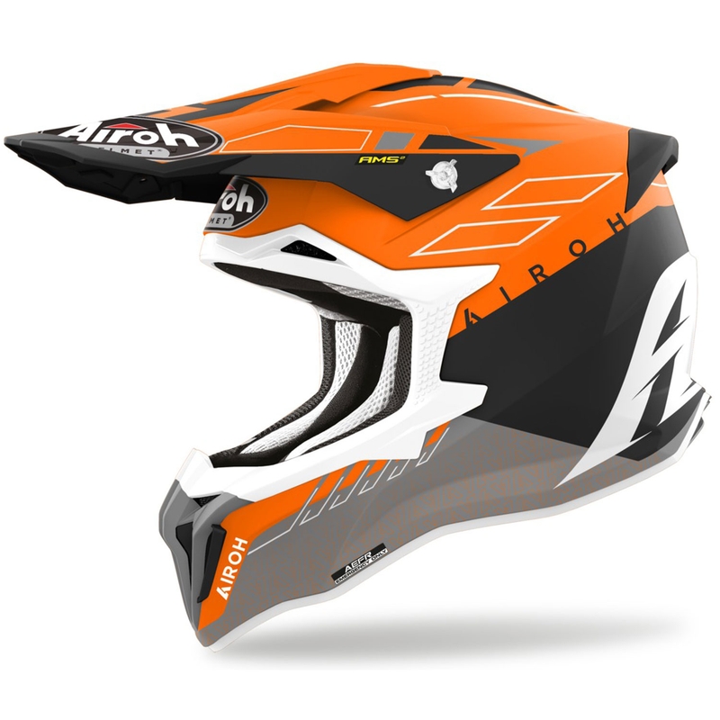Motocrosshjelm Airoh Strycker Skin orange mat udsalg