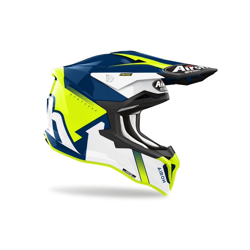 Motocrosshjelm Airoh Strycker Blazer gul udsalg