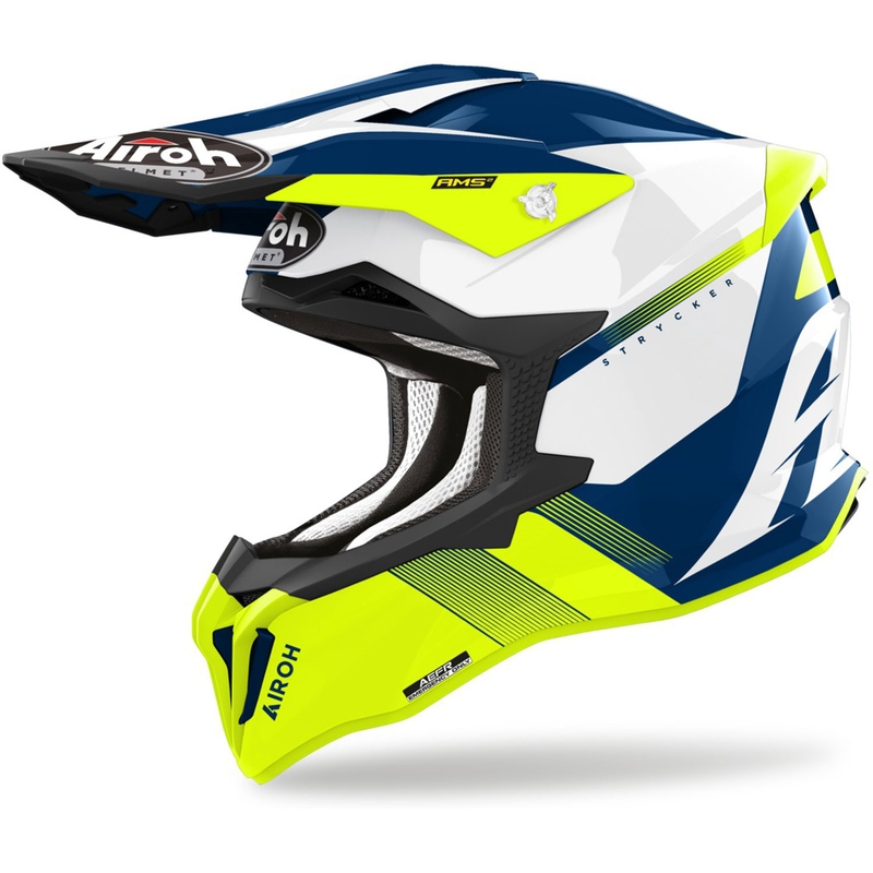 Motocrosshjelm Airoh Strycker Blazer gul udsalg