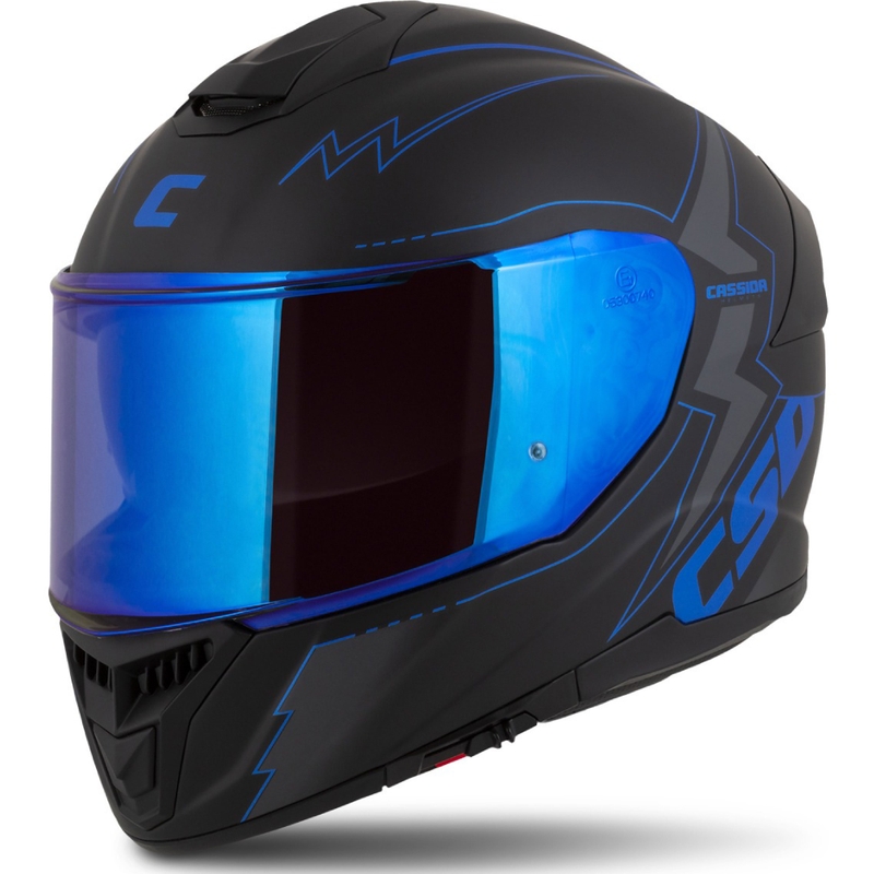 Integral motorcykelhjelm Cassida Integral GT 2.1 Flash sort-blå-grå