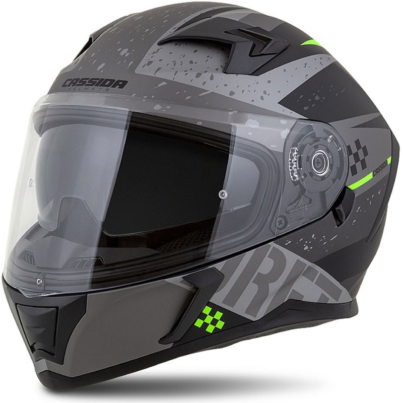 Integral motorcykelhjelm Cassida Integral 3.0 DRFT mat grå-sort-grøn