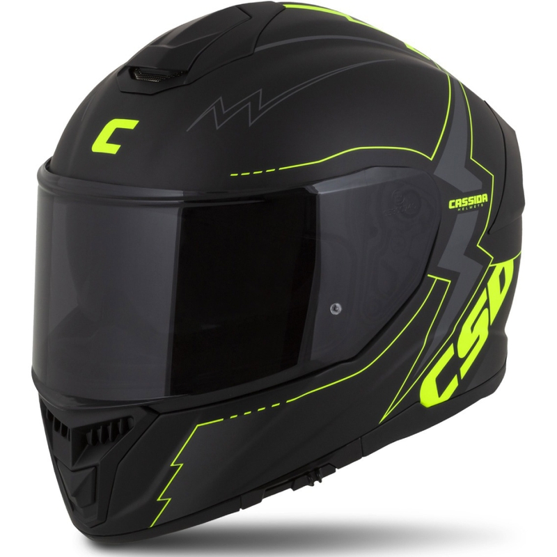 Integral motorcykelhjelm Cassida Integral GT 2.1 Flash sort-fluogul-grå