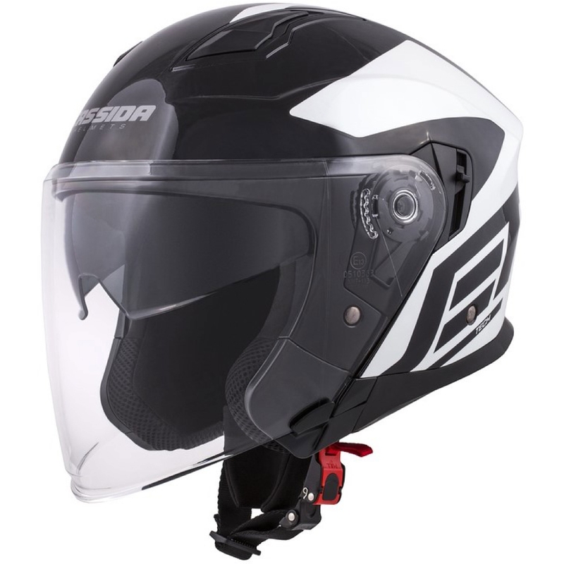 Cassida Jet Tech Corso Open Motorcykelhjelm Sort og hvid