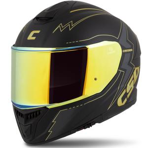 Cassida Integral GT 2.1 Flash sort-guld-grå motorcykelhjelm