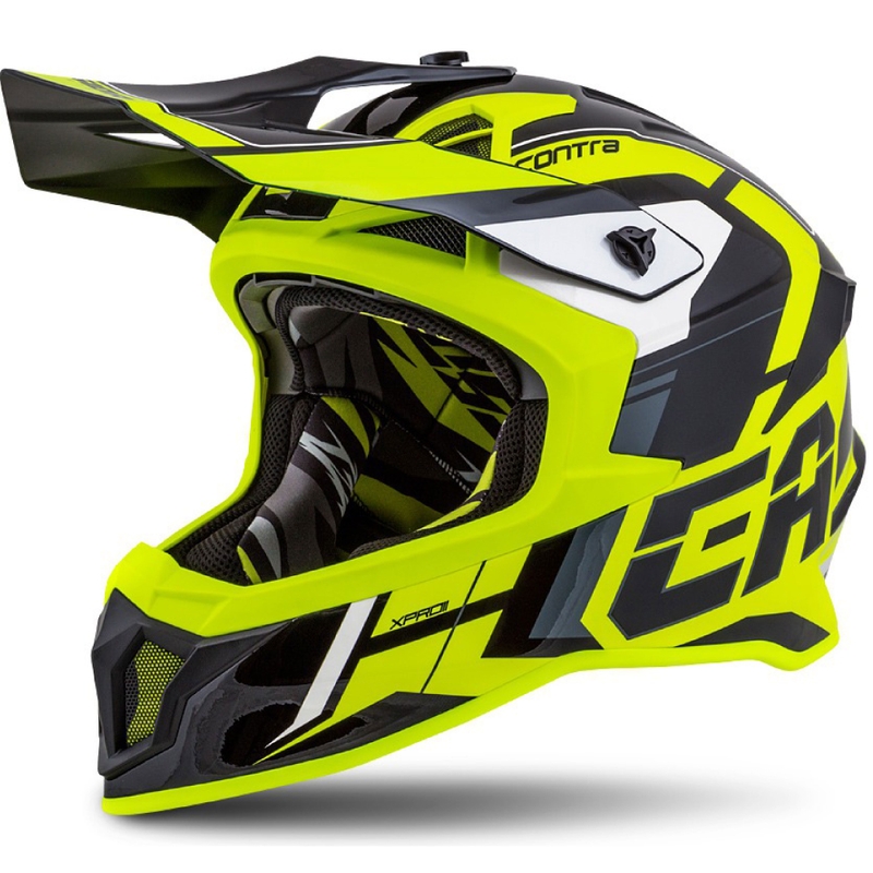 Cassida Cross Pro II Contra fluo gul-grå-sort motocrosshjelm
