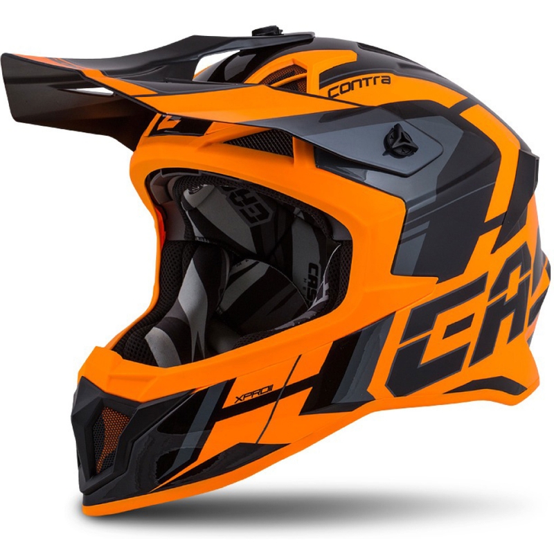 Cassida Cross Pro II Contra Motocross-hjelm orange-sort-grå