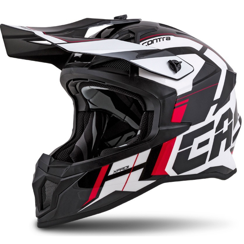 Cassida Cross Pro II Contra motocrosshjelm hvid-rød-sort