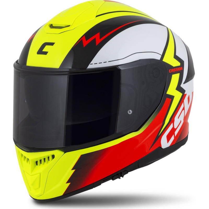 Integral motorcykelhjelm Cassida Integral GT 2.1 Flash fluogul-rød-sort-hvid