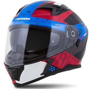 Integral motorcykelhjelm Cassida Integral 3.0 DRFT rød-perleblå