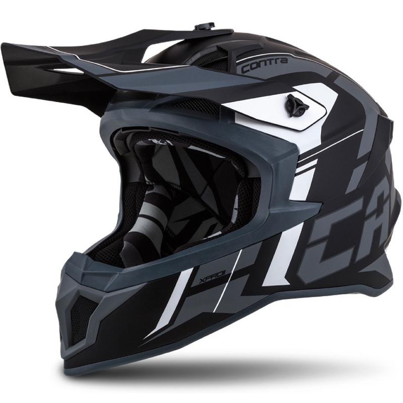 Cassida Cross Pro II Contra motocrosshjelm sort-grå-hvid