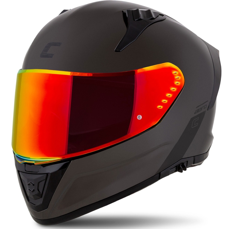 Cassida Aero Super Mono Integralhjelm, Blank Sort Krom-Sort