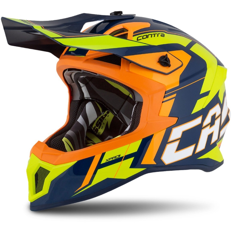 Cassida Cross Pro 2 Contra fluo gul-orange-blå motocrosshjelm