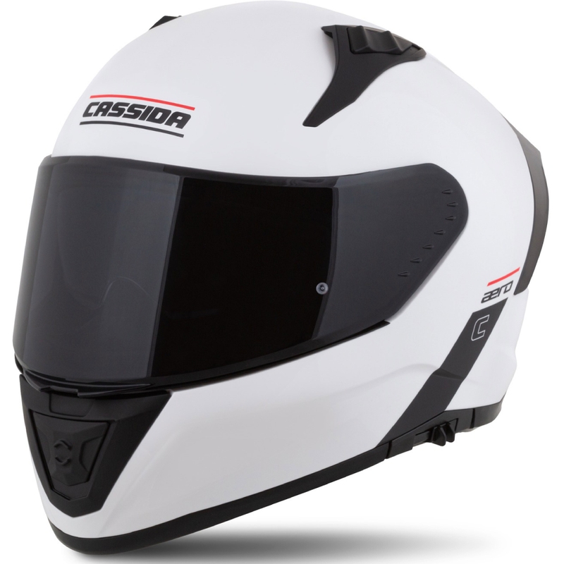Cassida Aero integral motorcykelhjelm mat hvid-sort