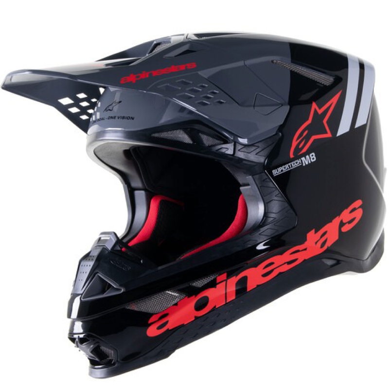 Alpinestars Supertech S-M8 Radium 2 motocrosshjelm sort-grå-rød