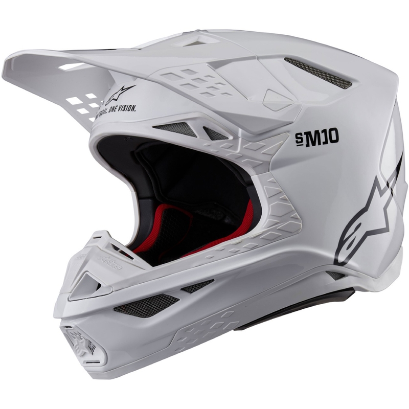 Alpinestars Supertech S-M10 Solid hvid motocrosshjelm