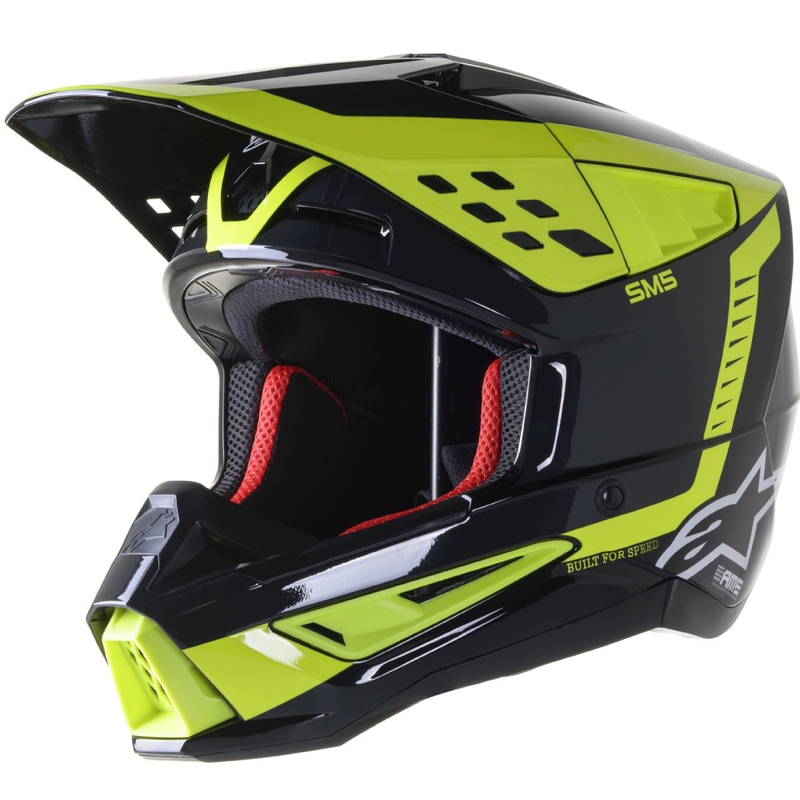 Alpinestars S-M5 Beam motocrosshjelm sort-antracit-fluogul blank