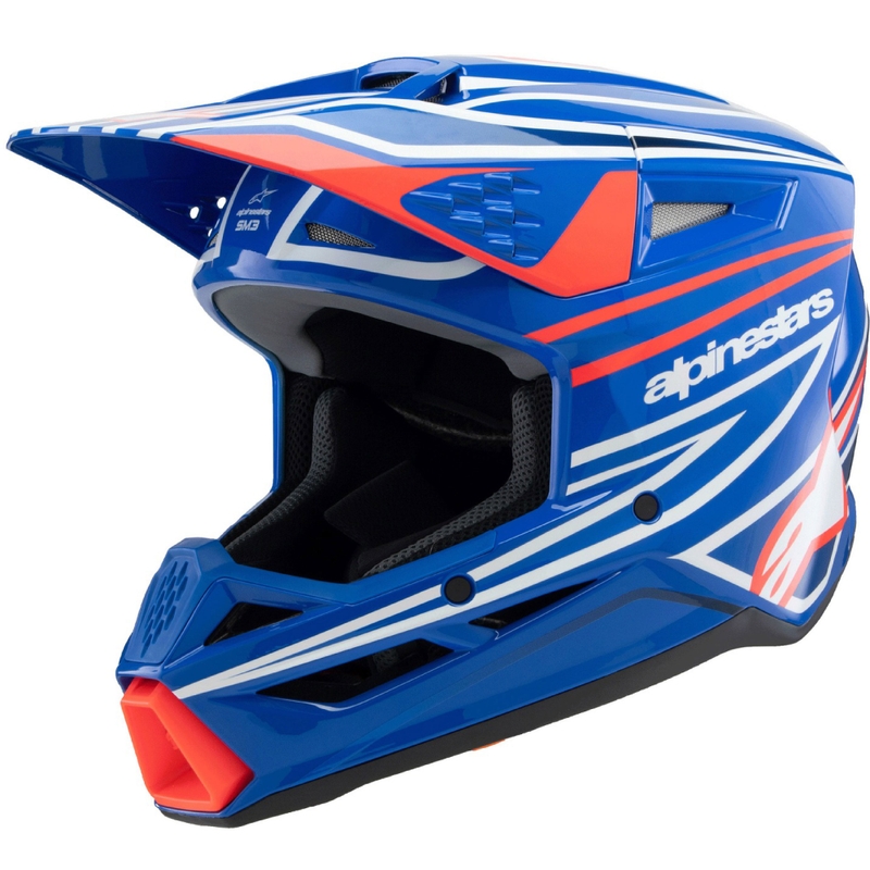 Alpinestars S-M3 WURX børne motocrosshjelm blå-rød-hvid-sort