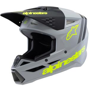 Alpinestars S-M3 RADIUM børne motocrosshjelm mat grå-fluo gul-sort