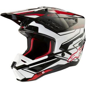 Alpinestars S-M5 Action 2 Black-White-Fluo Red motocrosshjelm