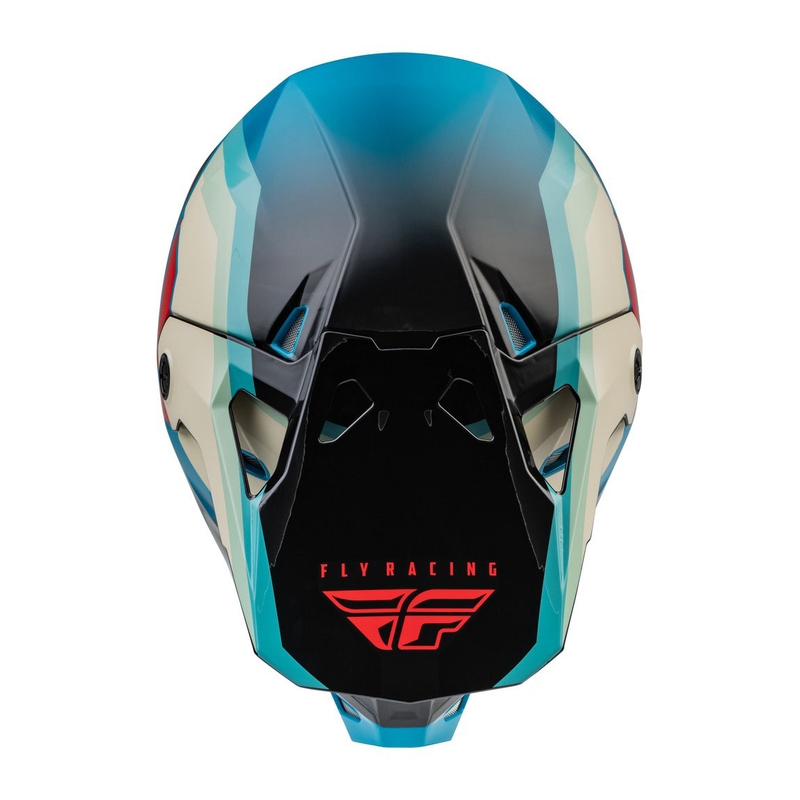 Motocrosshjelm FLY Racing Formula CP sort-grå-turkis