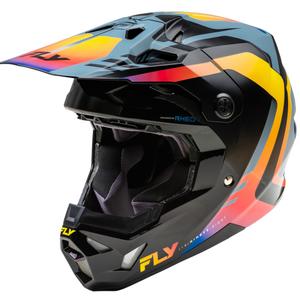 Motocrosshjelm FLY Racing Formula CP sort-grå-regnbue