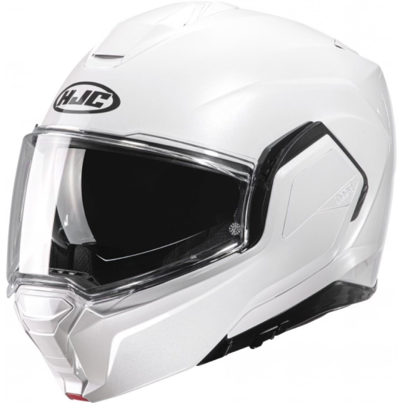 HJC I100 Solid pearl white flip-up motorcykelhjelm