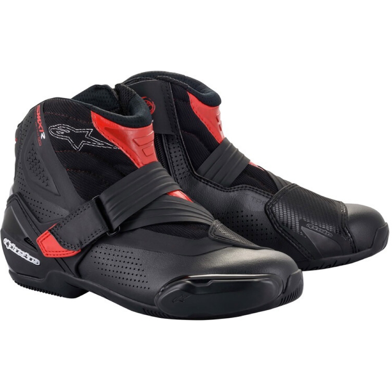 Alpinestars SMX-1 R Ventilerede sorte og røde motorcykelstøvler
