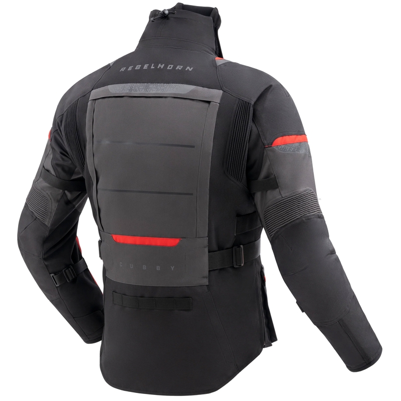 Rebelhorn Cubby V motorcykeljakke sort-antracit-rød
