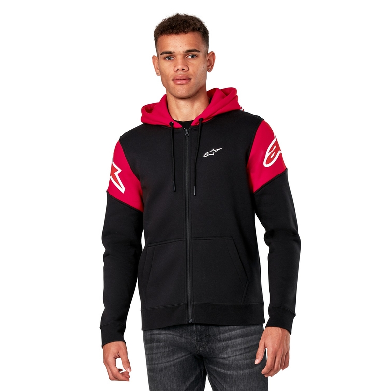 Alpinestars Velocity Hoodie sort og rød