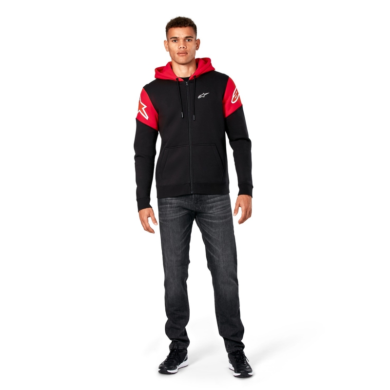 Alpinestars Velocity Hoodie sort og rød
