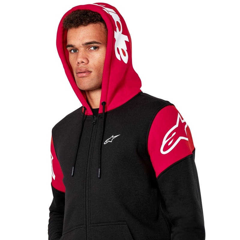 Alpinestars Velocity Hoodie sort og rød