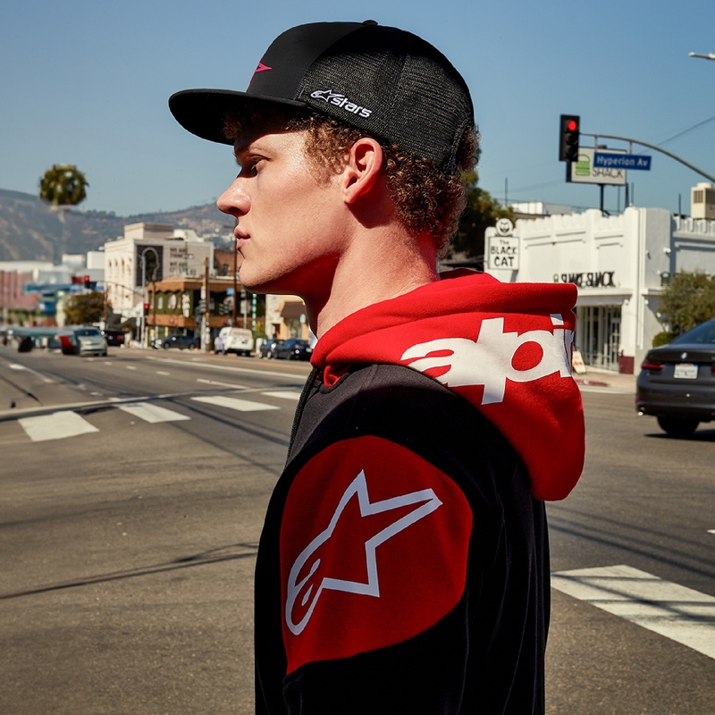 Alpinestars Velocity Hoodie sort og rød