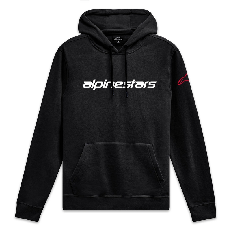 Alpinestars Wordmark Hoodie 3 sort, hvid og rød