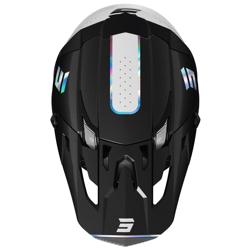 Motocrosshjelm Shot Core Honor sort-holografisk perle
