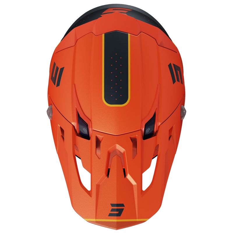 Motocrosshjelm Shot Core Honor orange-sort mat