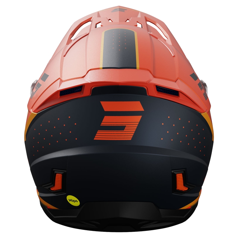 Motocrosshjelm Shot Core Honor orange-sort mat
