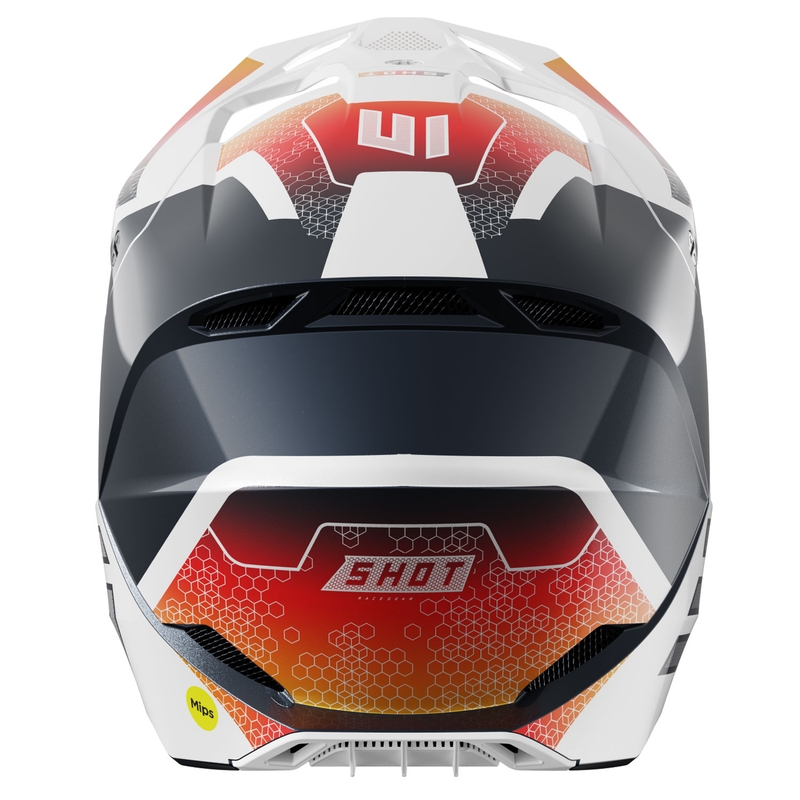 Motocrosshjelm Shot Race Phaser pearl blå-hvid-orange