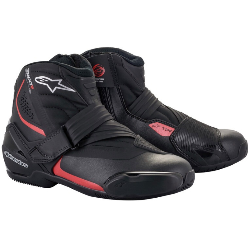 Alpinestars SMX-1 R sorte og røde motorcykelstøvler
