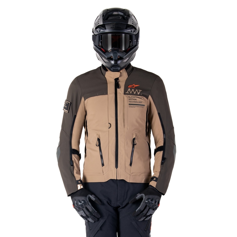 Alpinestars AMT-8 Stretch Drystar XF brun-khaki motorcykeljakke