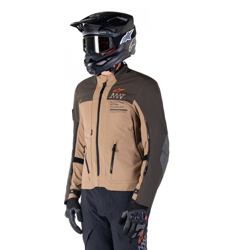 Alpinestars AMT-8 Stretch Drystar XF brun-khaki motorcykeljakke